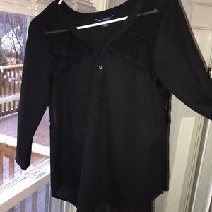AEO sheer black top